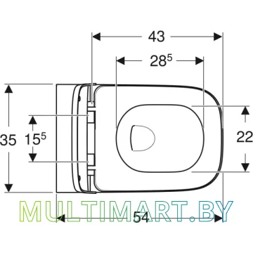 Унитаз Geberit Smyle Square Rimfree (500.683.00.2) картинка 2